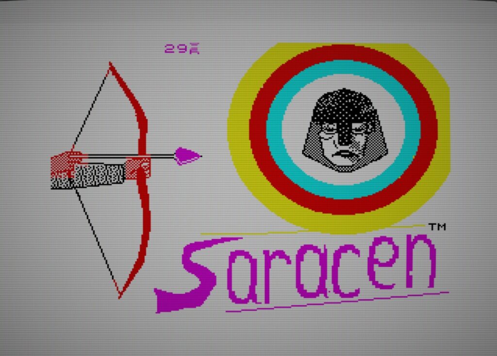Pantalla de carga de Saracen. Hay que reconocer que no era demasiado alagüeña