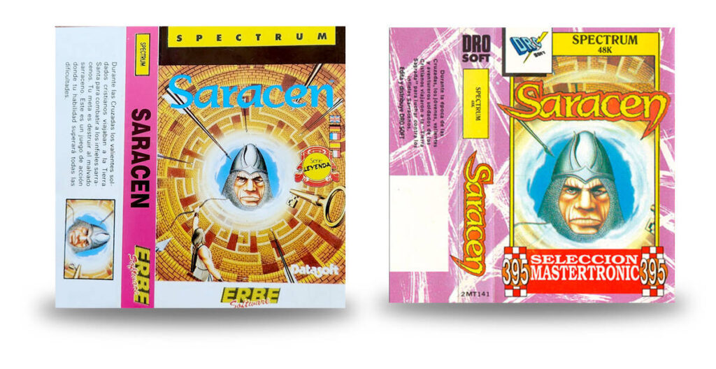 A pesar de no tratarse precisament de un juego top de Spectrum Saracen dispuso en España de dos distribuciones, la de Dro Soft en su serie económica 395 y en Lomo Rosa de Erbe, de la cual incluso hubo una tirada que formó parte de la Serie Leyenda.