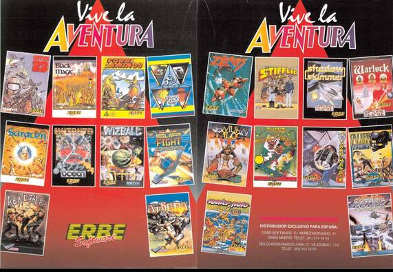 Saracen, en la primera columna de la izquierda, formó parte de la oferta que publicitó ERBE en Micromania como antidoto a la depresión postvacacional que nos supuso volver a las aulas en el curso 87-88