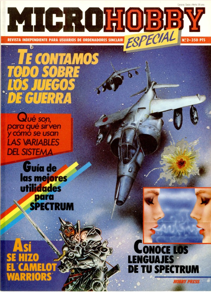 Portada de Microhobby Especial 2 con los juegos de guerra como principales protagonistas