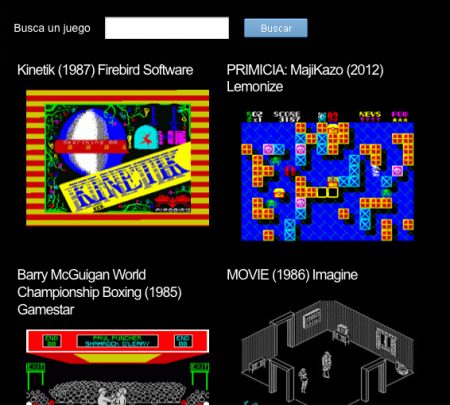 Nueva sección de juegos de Spectrum